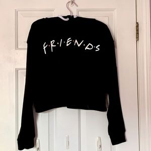 Black Friends Logo Hoodie | Cropped | Size Medium | Free with Purchase